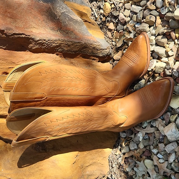 BLACK STAR LEATHER WESTERN KNEE HIGH BOOTS - Picture 12 of 15